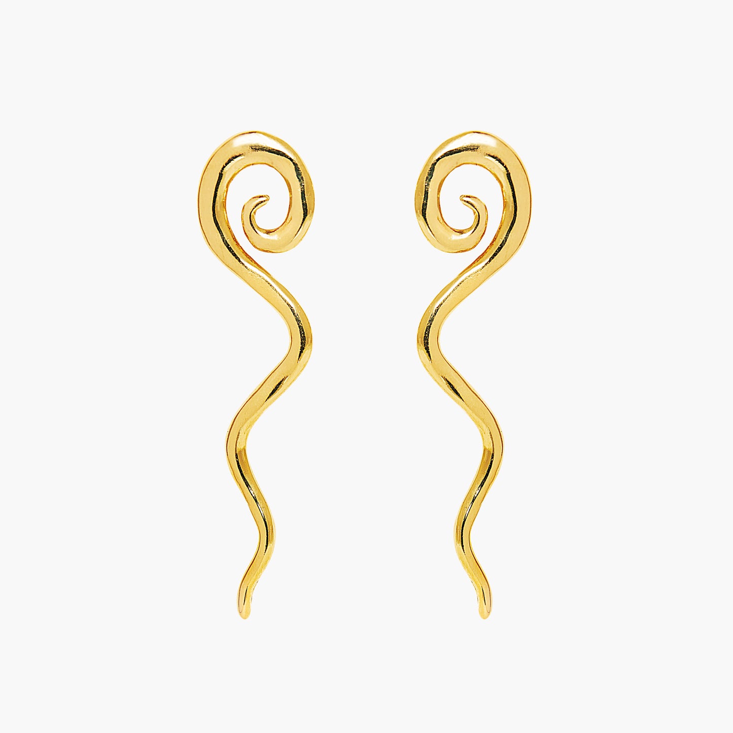 gold spiral earrings, swirl earrings, drop earrings gold, dangle earrings, gold earrings, statement earrings, trendy earrings, summer jewelry