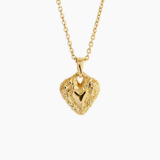 dainty heart pendant, GOLD HEART CHARM NECKLACE AMOURA, heart necklace, gold heart necklace, heart pendant, heart charm necklace, gold necklace, love charm necklace, jewelry trends