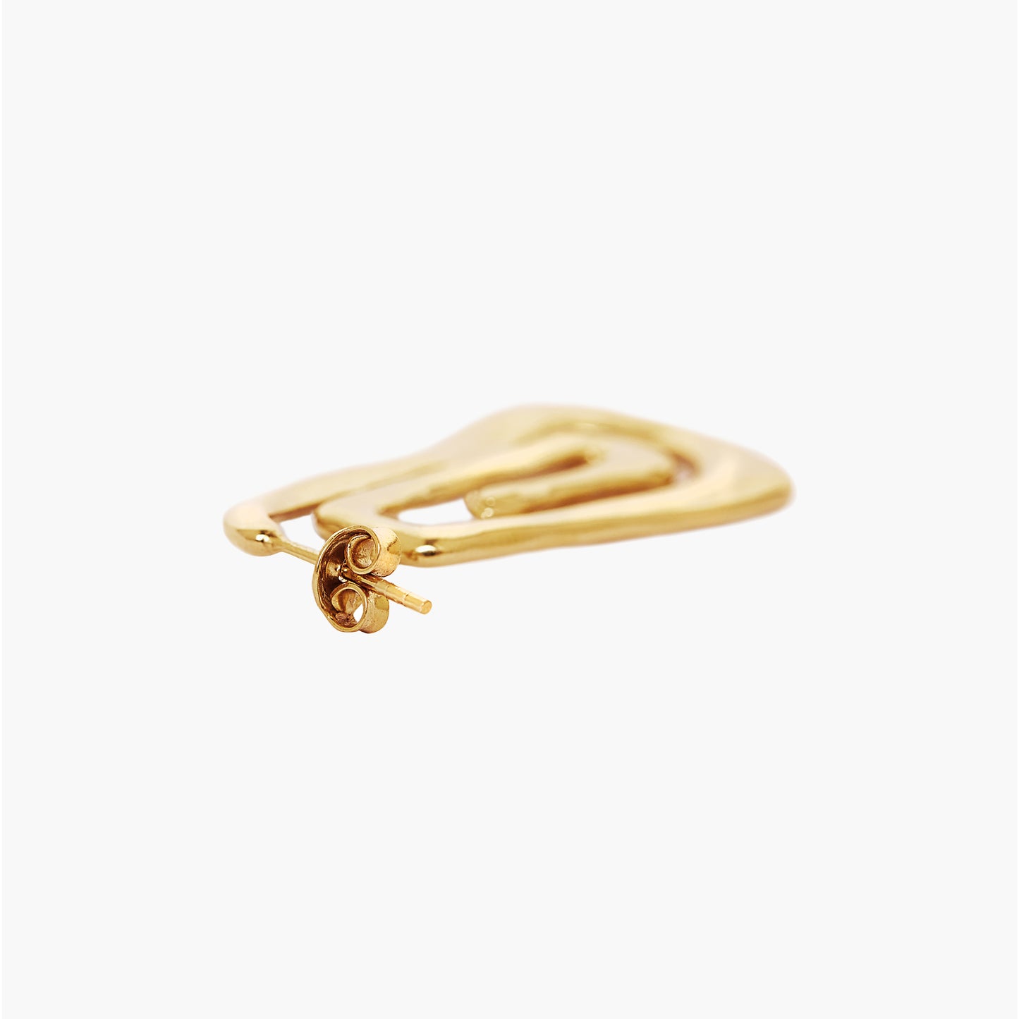 gold spiral earrings, gold twist hoop earrings