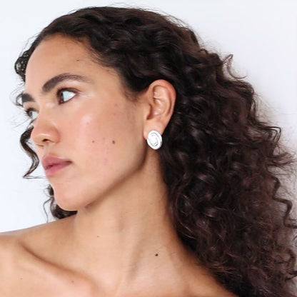 ONDINE OVAL EARRINGS SILVER