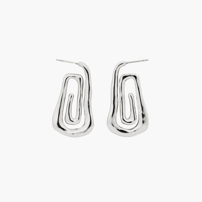 silver twist hoop earrings, spiral hoop earrings, swirl earrings, silver hoops, statement earrings, spiral earrings, twist hoops, trendy earrings, spiral jewelry, chunky hoop earrings, chunky jewelry, silver earrings, modern style, spiral jewellery, handmade earrings, jewelry trends, earrings trends, large stud earrings