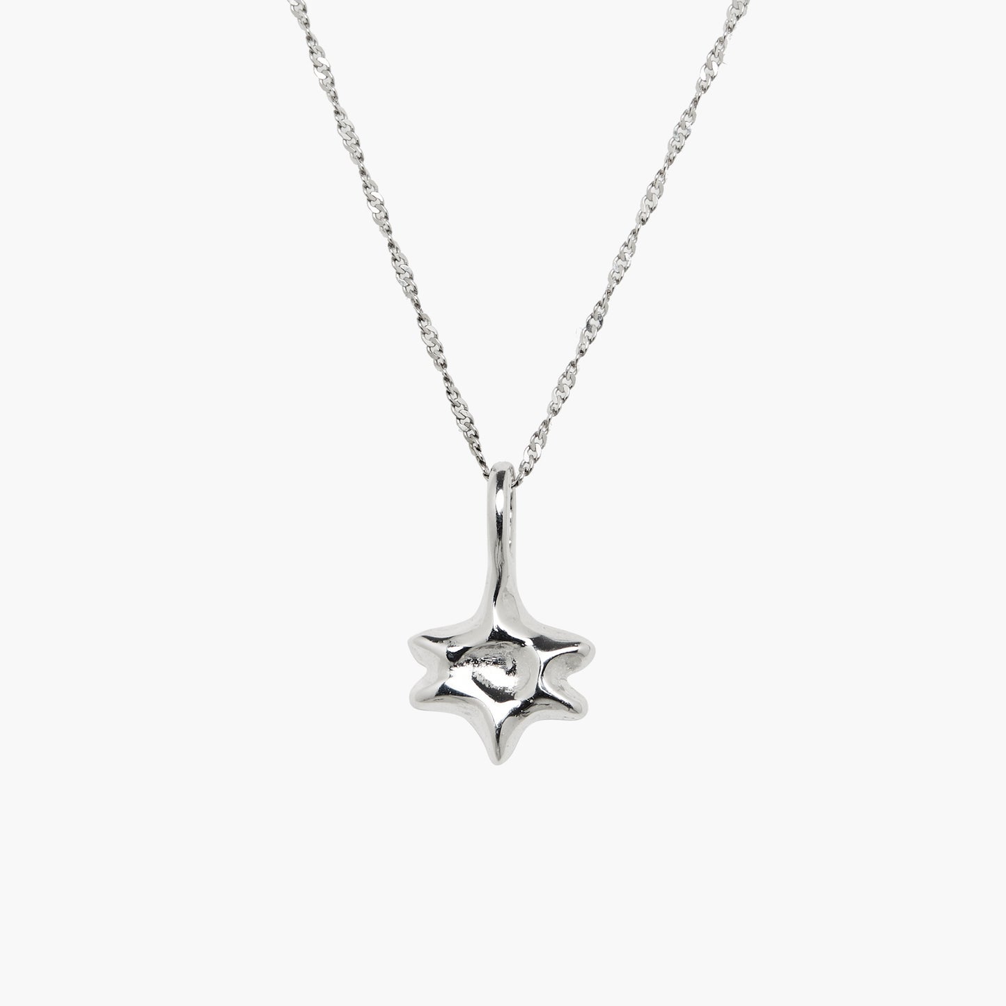 small star pendant necklace on the sterling silver chain, 45 cm. 