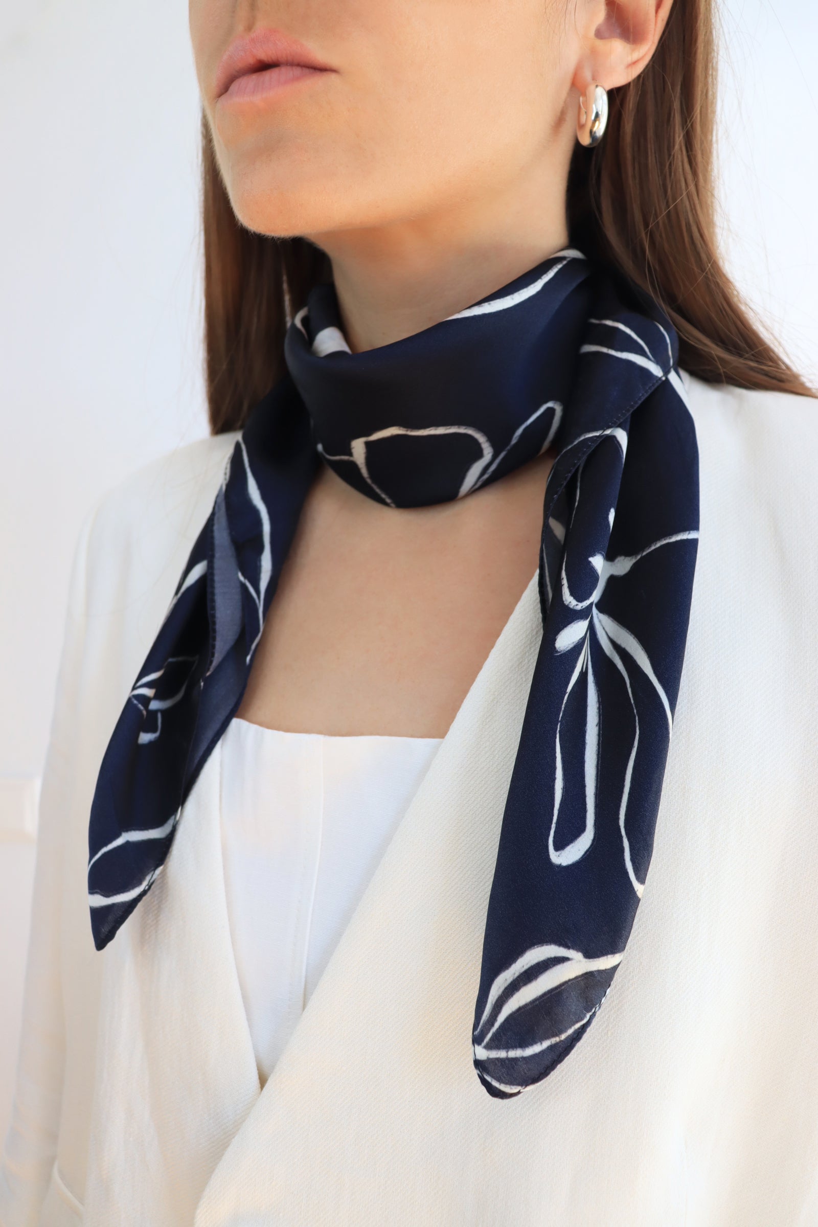 square scarf navy